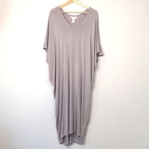 Barefoot Dreams Luxe Milk Jersey Caftan Faded Rose Pewter Petite One Size Dress